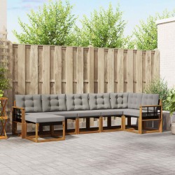 Ensemble de canapés d'extérieur 7 pcs Gris Naturel et Clair 527109527109