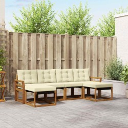 Ensemble de canapés d'extérieur 6 pcs Naturel et Crème 527113527113