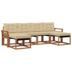 Ensemble de canapés d'extérieur 6 pcs Naturel et Beige 527117527117