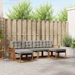 Ensemble de canapés d'extérieur 6 pcs Gris Naturel et Clair 527118527118