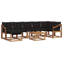 Ensemble de canapés d'extérieur 8 pcs Naturel et Noir 527120527120