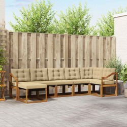 Ensemble de canapés d'extérieur 7 pcs Naturel et Beige 527123527123