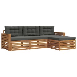 Ensemble de canapés d'extérieur 4 pcs Naturel et Anthracite 527124527124