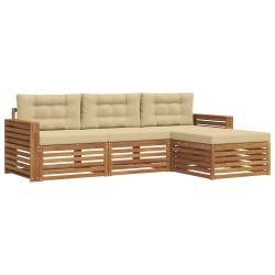 Ensemble de canapés d'extérieur 4 pcs Naturel et Beige 527125527125