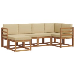 Ensemble de canapés d'extérieur 6 pcs Naturel et Beige 527129527129