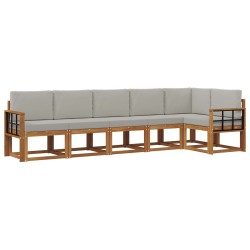 Ensemble de canapés d'extérieur 6 pcs Gris Naturel et Clair 527130527130