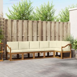 Ensemble de canapés d'extérieur 6 pcs Naturel et Crème 527137527137