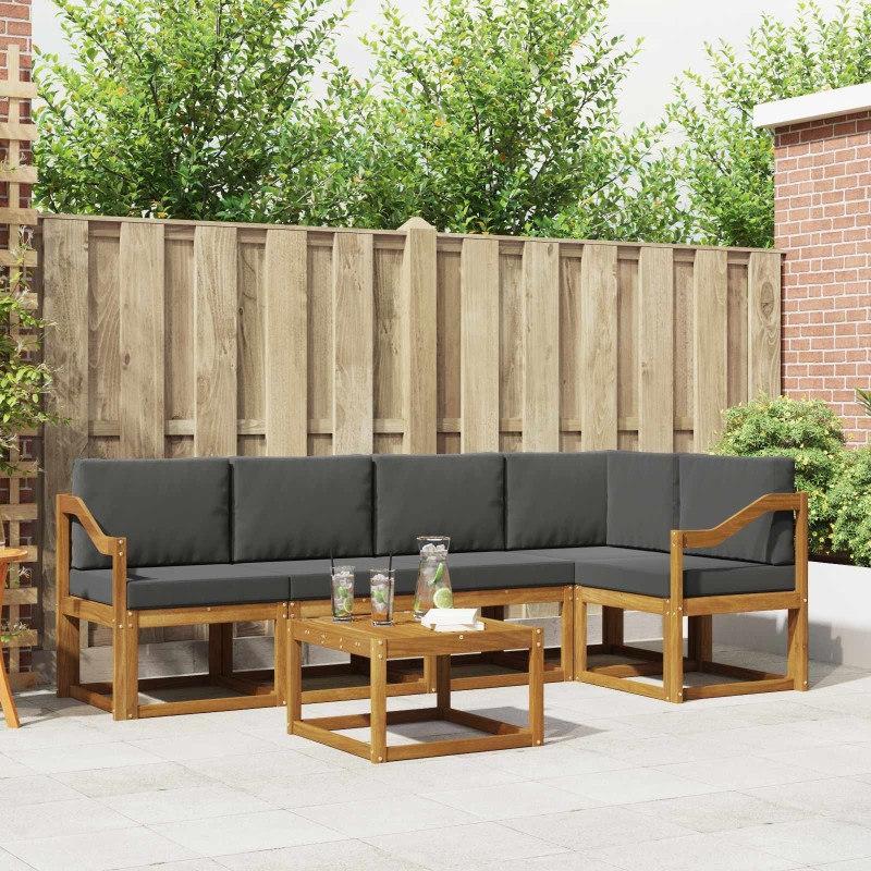 Ensemble de canapés d'extérieur 6 pcs Naturel et Anthracite 527148527148