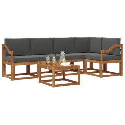 Ensemble de canapés d'extérieur 6 pcs Naturel et Anthracite 527148527148