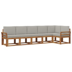 Ensemble de canapés d'extérieur 6 pcs Gris Naturel et Clair 527151527151