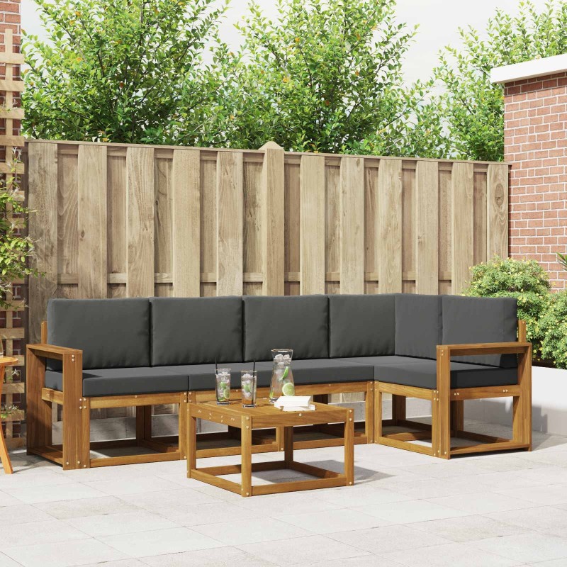 Ensemble de canapés d'extérieur 6 pcs Naturel et Anthracite 527153527153