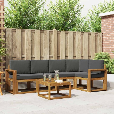 Ensemble de canapés d'extérieur 6 pcs Naturel et Anthracite 527153527153