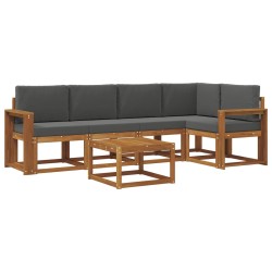 Ensemble de canapés d'extérieur 6 pcs Naturel et Anthracite 527153527153