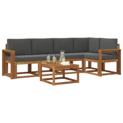 Ensemble de canapés d'extérieur 6 pcs Naturel et Anthracite 527153527153