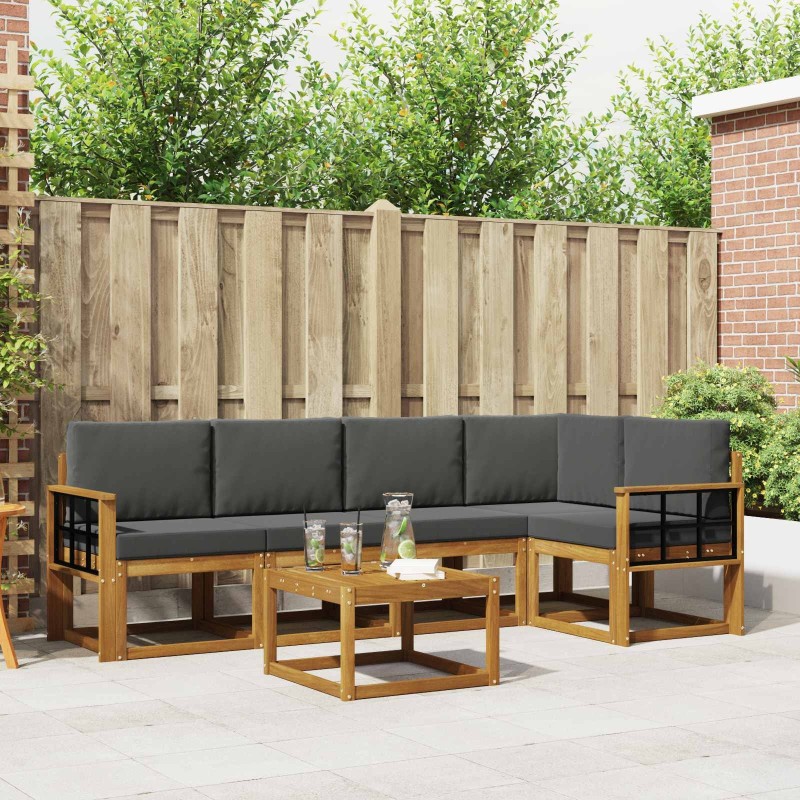 Ensemble de canapés d'extérieur 6 pcs Naturel et Anthracite 527159527159