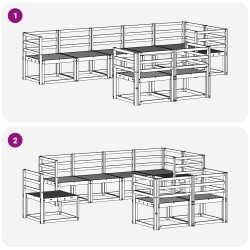 Ensemble de canapés d'extérieur 8 pcs Naturel 527161527161