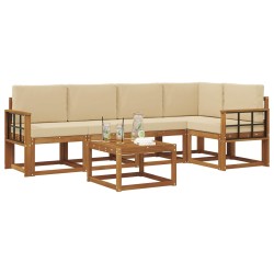 Ensemble de canapés d'extérieur 6 pcs Naturel et Beige 527165527165
