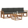Ensemble de canapés d'extérieur 5 pcs Naturel et Anthracite 527170527170
