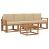 Ensemble de canapés d'extérieur 5 pcs Naturel et Beige 527171527171