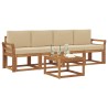 Ensemble de canapés d'extérieur 5 pcs Naturel et Beige 527171527171