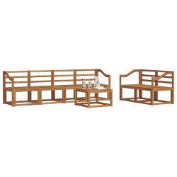 Ensemble de canapés d'extérieur 7 pcs Naturel 527173527173