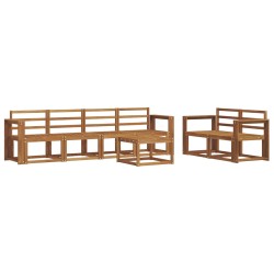 Ensemble de canapés d'extérieur 7 pcs Naturel 527175527175