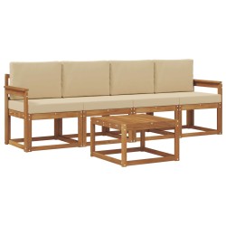 Ensemble de canapés d'extérieur 5 pcs Naturel et Beige 527180527180