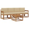 Ensemble de canapés d'extérieur 5 pcs Naturel et Beige 527180527180