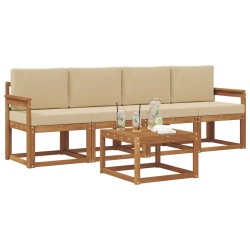 Ensemble de canapés d'extérieur 5 pcs Naturel et Beige 527180527180