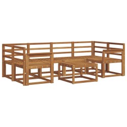 Ensemble de canapés d'extérieur 7 pcs Naturel 527182527182