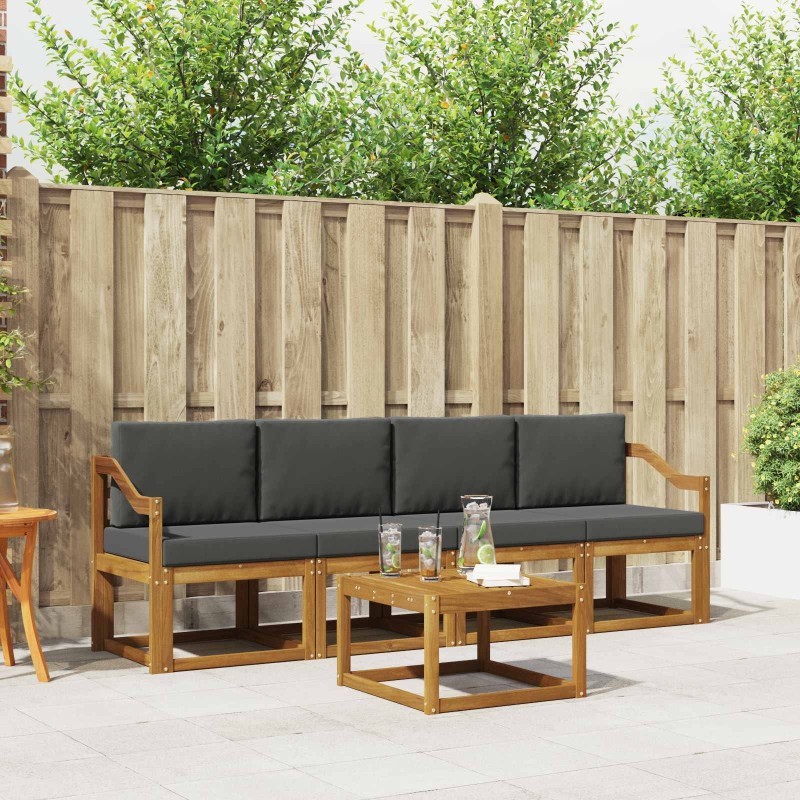 Ensemble de canapés d'extérieur 5 pcs Naturel et Anthracite 527185527185
