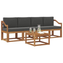 Ensemble de canapés d'extérieur 5 pcs Naturel et Anthracite 527185527185