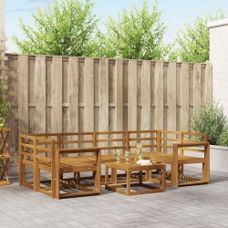 Ensemble de canapés d'extérieur 7 pcs Naturel 527191527191