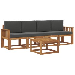 Ensemble de canapés d'extérieur 5 pcs Naturel et Anthracite 527193527193
