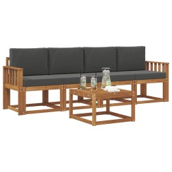Ensemble de canapés d'extérieur 5 pcs Naturel et Anthracite 527193527193