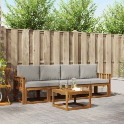 Ensemble de canapés d'extérieur 5 pcs Gris Naturel et Clair 527194527194