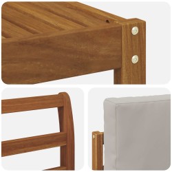 Ensemble de canapés d'extérieur 5 pcs Gris Naturel et Clair 527195527195