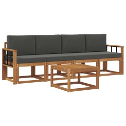 Ensemble de canapés d'extérieur 5 pcs Naturel et Anthracite 527196527196