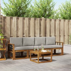 Ensemble de canapés d'extérieur 5 pcs Gris Naturel et Clair 527197527197