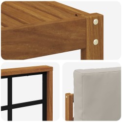 Ensemble de canapés d'extérieur 5 pcs Gris Naturel et Clair 527197527197