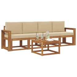 Ensemble de canapés d'extérieur 5 pcs Naturel et Beige 527200527200