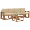 Ensemble de canapés d'extérieur 5 pcs Naturel et Beige 527200527200