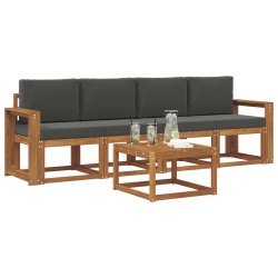 Ensemble de canapés d'extérieur 5 pcs Naturel et Anthracite 527201527201