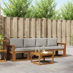 Ensemble de canapés d'extérieur 5 pcs Gris Naturel et Clair 527202527202