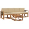Ensemble de canapés d'extérieur 5 pcs Naturel et Beige 527204527204
