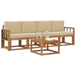Ensemble de canapés d'extérieur 5 pcs Naturel et Beige 527204527204