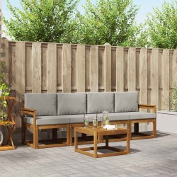 Ensemble de canapés d'extérieur 5 pcs Gris Naturel et Clair 527207527207