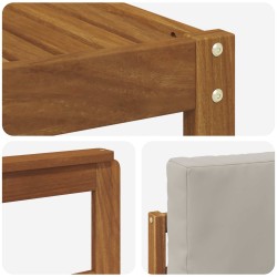 Ensemble de canapés d'extérieur 5 pcs Gris Naturel et Clair 527207527207