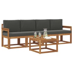 Ensemble de canapés d'extérieur 5 pcs Naturel et Anthracite 527209527209