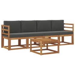 Ensemble de canapés d'extérieur 5 pcs Naturel et Anthracite 527215527215